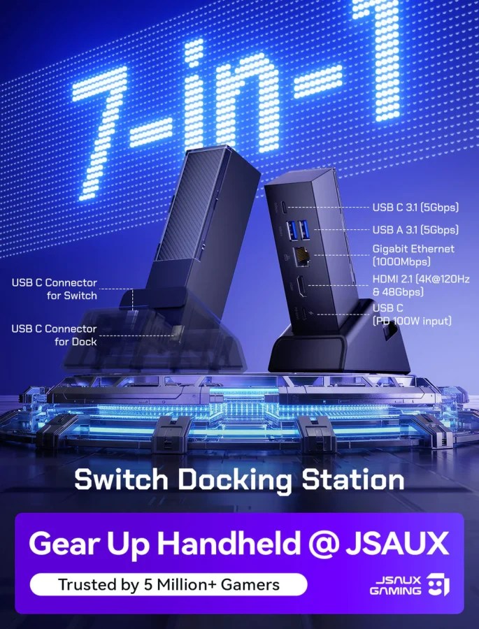 Probamos productos JSAUX para Nintendo Switch 2 6 HB0704 7 in 1 Multifunctional Docking Station for Switch 2 2