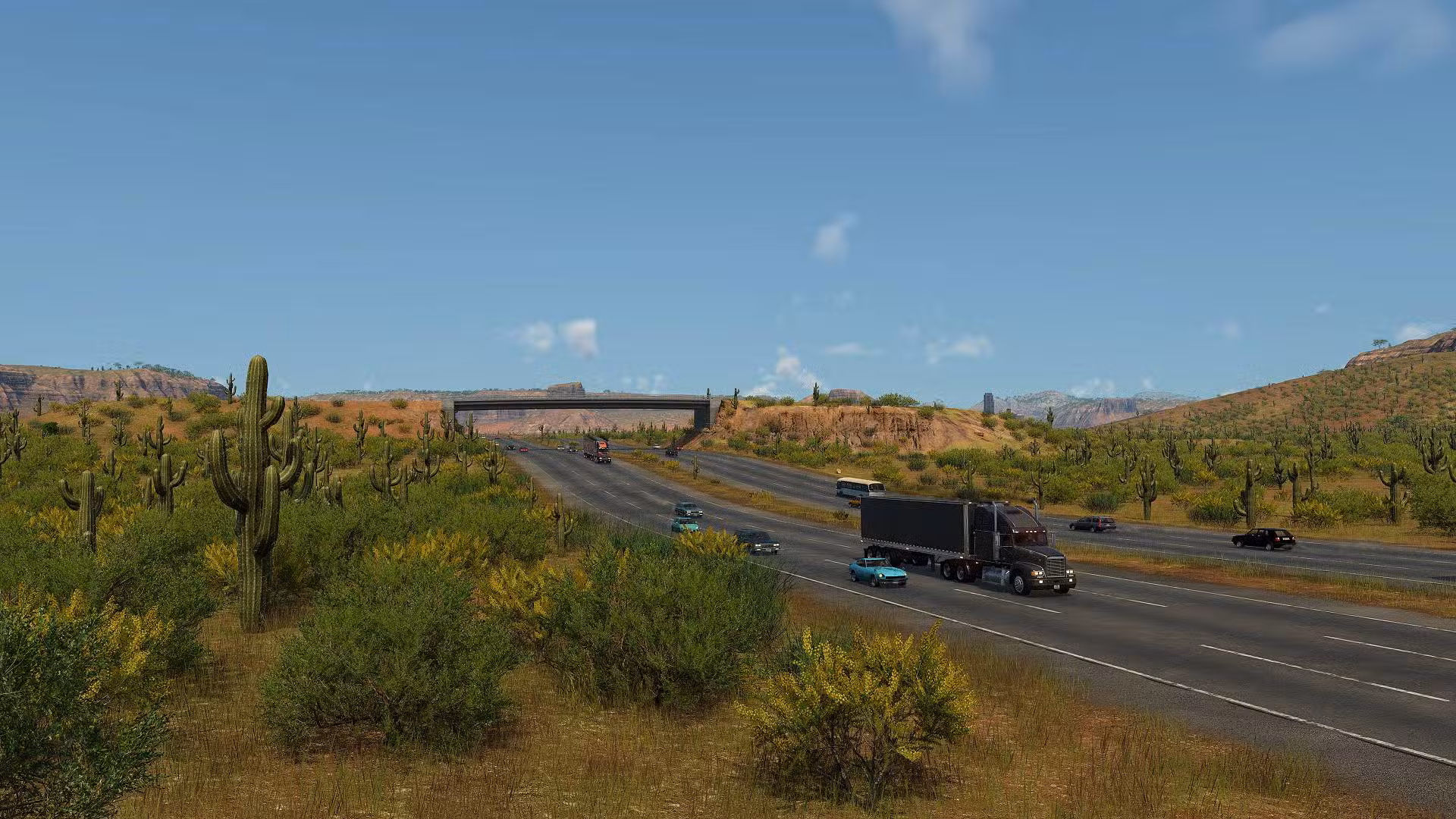 desert traffic on a highway